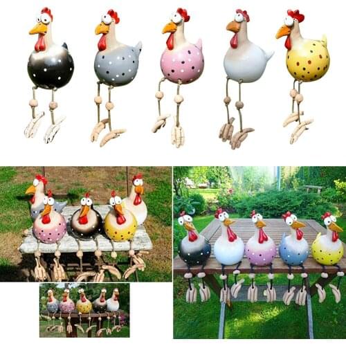 Cute Resin Plug Chicken Sculpture Outdoor Craft Mothers Day Garden Hen Rooster Figure Ornament Animal Statue Miniature Handcraft