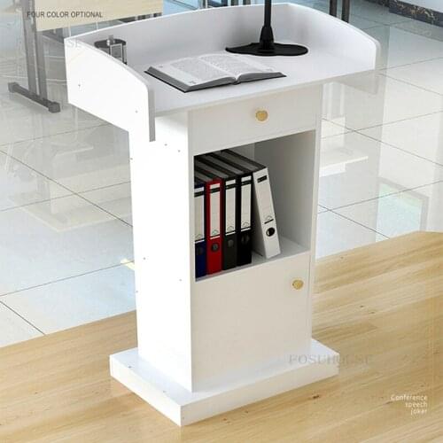 Hotel Office Reception Desks Meeting Room Podium Stand Exhibition Hall Emcees Desk Simple Modern Church Lectern Storage Cabinet