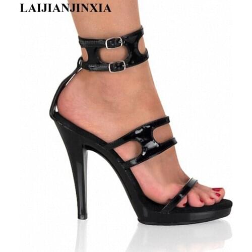 LAIJIANJINXIA New sexy 13cm Ultra High Platform Shoes for Women Open Toe Pumps fisherman Gladiator Sandals Pumps High Heels