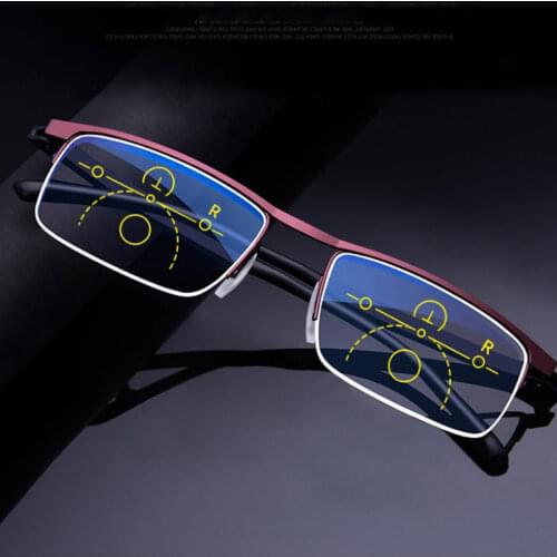 Intelligent reading glasses for men and women, intelligent progressive reading glasses for close and double use, with blue light