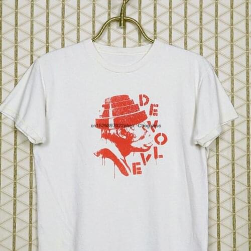 Devo vintage T shirt Devolve yellow off 1980s New Wave electronic Kraftwerk electropop synth pop Gary Numan evolution