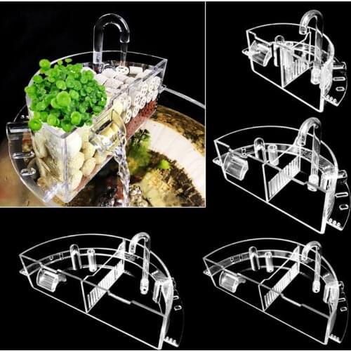 Aquarium External Filter Box Acrylic Hanging Water Purifier Increase Oxygen Water Filter for Round Fish Tank Accessories C42