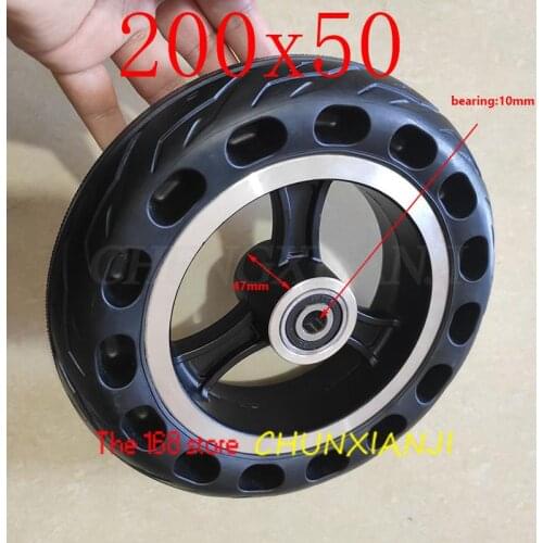 High quality 200x50 solid wheel Explosion-proof Electric Bike Scooter tyres 8 inch Motorcycle Solid Tires Bee Hive Holes