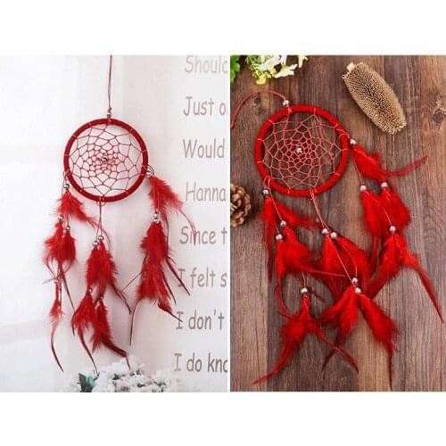 1PC New Fashion India Style Handmade Dream Catcher Net With feathers Wind Chimes Hanging Carft Gift For Home Decoration MJ 001