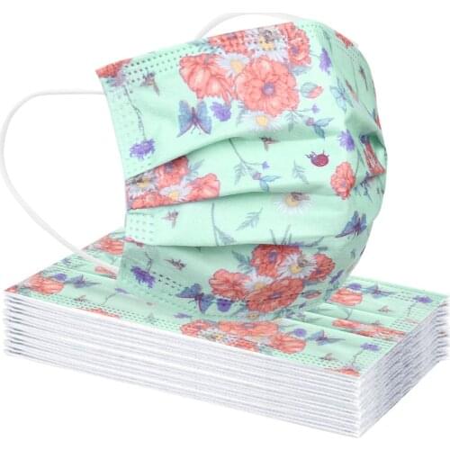 10/50/100pcs 2021 Mascarillas Desechables Print Adult Breathable Disposable Three Layer Mask Masque Halloween Mask Cosplay