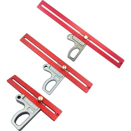 200/300/400mm Aluminum alloy 45/90 Degree Ruler Height Ruler Woodworking Scribe Gauge Angle Ruler Measuring Tool