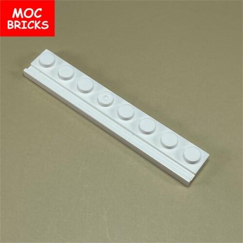 200pcs/lot MOC Bricks White Plate, Modified 1 x 8 with Door Rail fit with 4510 Educational DIY Building Blocks toys kids gifts