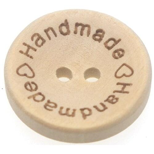 50Pcs/Bag 15mm 2 Holes Wooden Buttons Handmade Letter Scrapbooking For Diy Wedding Decoration W1017