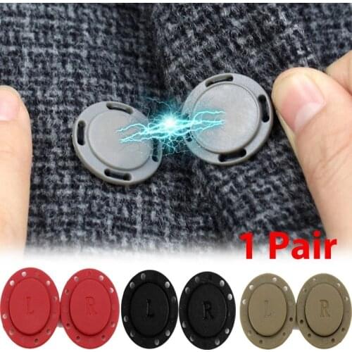 1 Pair Automatic Magnet Button Sewing Supplies Magnetic Clothing Invisible Magnet Buttons Metal Buttons DIY Clothing Decoration