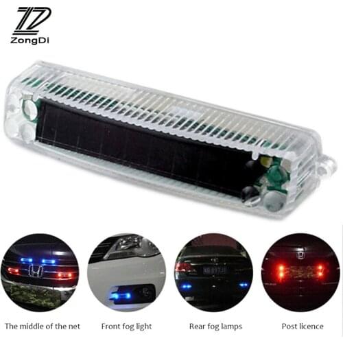 ZD 1X Solar Warning Light Multifunction car middle net lamp For Skoda rapid fabia Ford focus fiesta Peugeot 307 407 Accessories