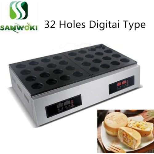 32-holes digital wheel cake machine red bean bread Making machine Taiwan Wheel Shaped Red Bean Cakes machine Dora Cake Baker