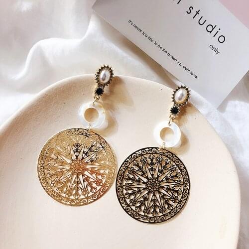 Big Huge Earrings For Women Hyperbole Large Round Earrings Retro Fashion Personality Exaggerated Earring Jewelry Gift