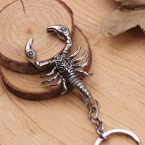 Retro Unisex Alloy Scorpion Pendant Keychain Bag Hanging Ornament Key Chain Ring