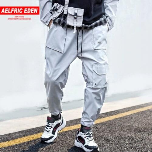 Hip Hop Multi Pockets Mens Harem Cargo Pants Harajuku Casual 2019 Streetwear Sweatpants Joggers Male Track Trousers