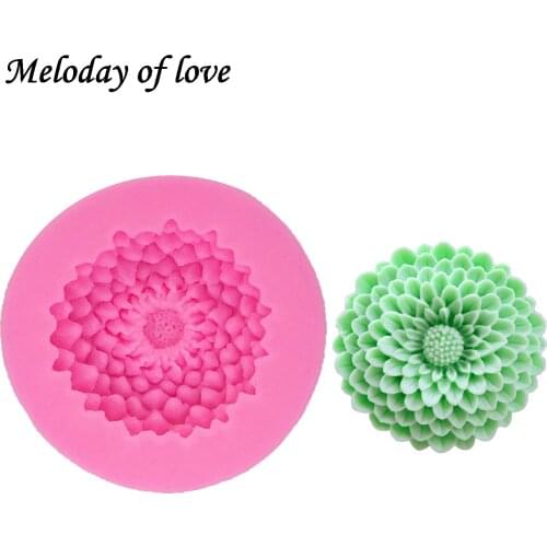 Flowers Fondant chocolate silicone baking molds chrysanthemum Gumpaste handmade soap mold cake decorating tools T0744