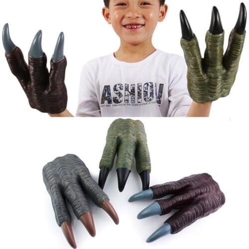 Dinosaurs Toy Dinosaur Claw Gloves Hands Toys for Children Cosplay Xmas Halloween Party Kid Trick Prop Toy Werewolf Hands