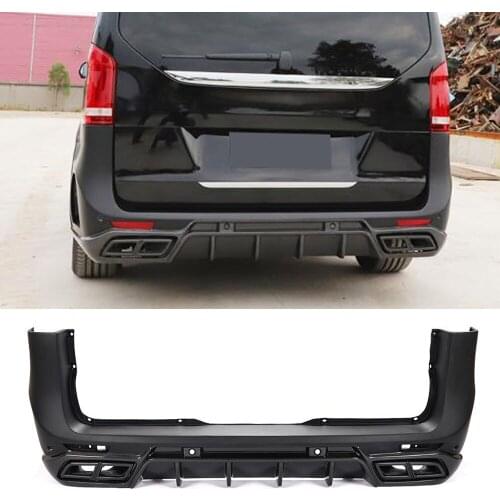 Carbon Fiber Car Rear Bumper Diffuser for Mercedes-Benz V Class V250 V220d 2015 - 2019 Rear Diffuser Bumper Body Kits