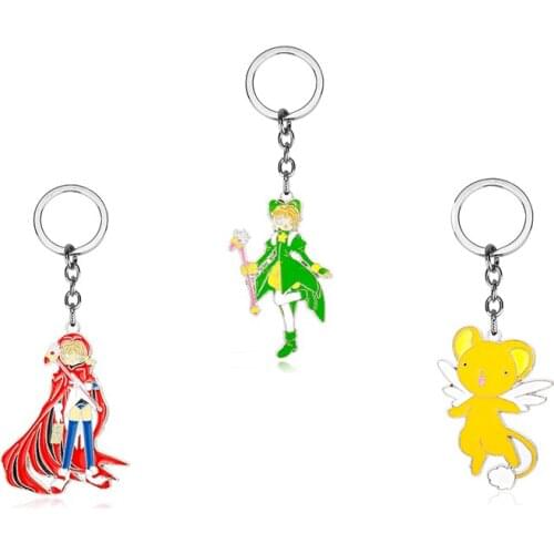 Dongsheng New Anime Magical Girl Keychain Cardcaptor Sakura Card Captor Sakura Keychain Cerberus Kero Pendant Key Chains -50