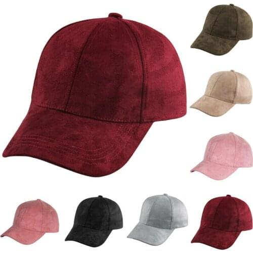 Unisex Snapback Baseball Cap Solid Color Suede Outdoor Sport Cap Sun Visor Adjustable Sun Protection Caps