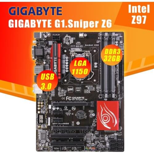 LGA 1150 GIGABYTE G1.Sniper Z6 Motherboard DDR3 Intel Z97 32GB SATAIII GIGABYTE G1.Sniper Desktop Mainboard ATX i7 i5 i3 Used