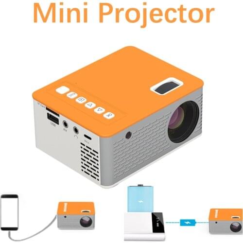 Mini LED Projector 480x272 Pixels Support 1080P USB Audio Portable Video Projector Home Theater Cinema Office Media Video Player