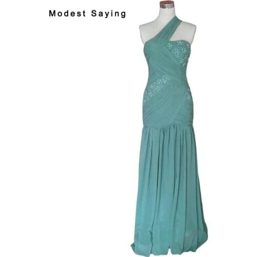 Modest Saying Womens One Shoulder Evening Dresses