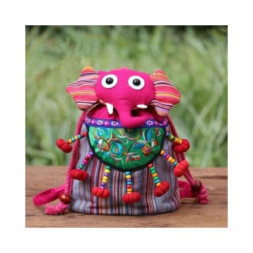 New Fashion Appliques Elephant backpacks!Hot kids Gift Animal Patchwork Preppy Style Small backrack All-match students backruck