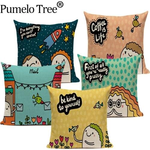 Cartoon Colorful Throw Pillow Cover Anime Cover for Pillow Play Pillows Decorative for Living Room Covers Cushion on The Sofa