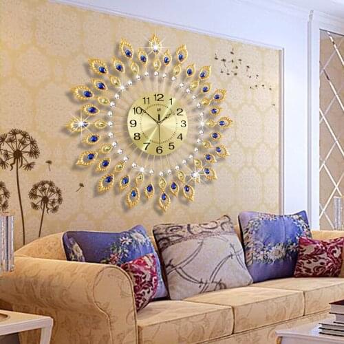 Wrought Iron Wall Clock European Style Home Living Room Bedroom Wall Decoration Sweep Second Silent Clock