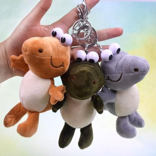 New cute cartoon green crocodile doll plush toy key chain car key pendant childrens doll key chain gift 16cm