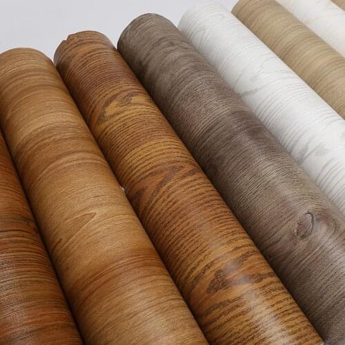Practical Furniture DIY Decor PVC Self Adhesive Wood WallPaper Sticker Home Renovation Sticker Cabinet Table Waterproof Film