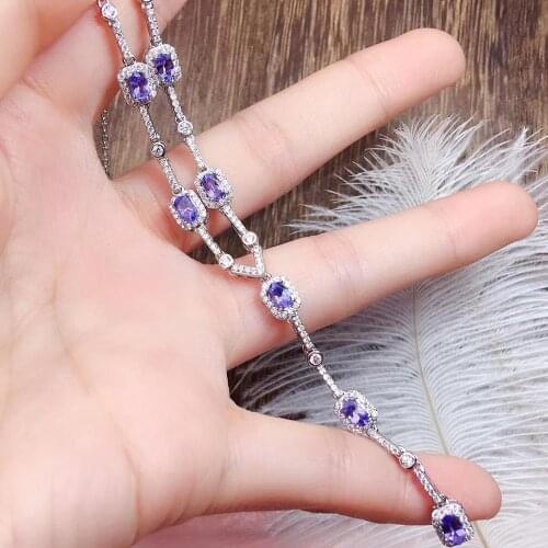 The Best Gift for Your loved Girl Tanzanite Pendant Necklace 925 sterling silver Fine jewelry Tanzanite Pendant