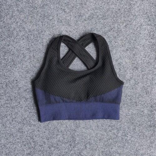 Mesh Women Seamless Sport Bra Running Yoga Sports Bras Push Up Shockproof Gym Crop Top Fitness Vest