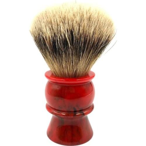 Yaqi 24MM 100% Silvertip Badger Hair Red Resin Handle Shaving Brushes for men
