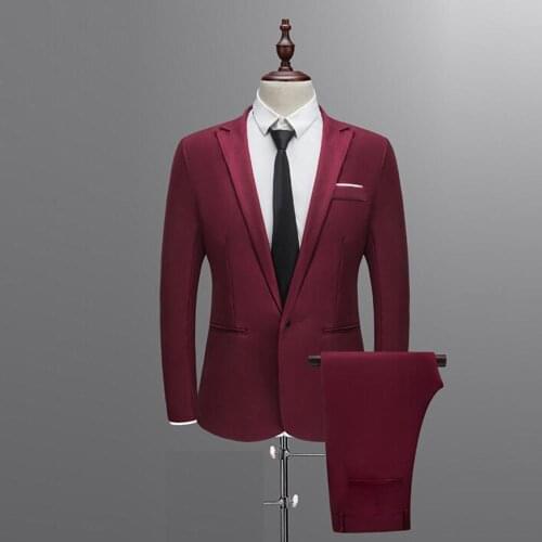 Spring and Autumn Suit Male High-end Custom Business Blazers Two-piece / Slim Large Size Multi-color Boutique Suit for Men