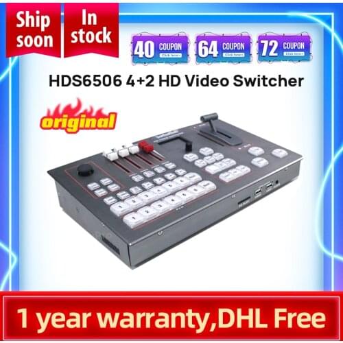 DeviceWell HDS6506 4+2 HD Video Switcher HDMI Cable - Compatible SDI mixer for New Media Live Youtube Ins TV Broadcasts pk atem