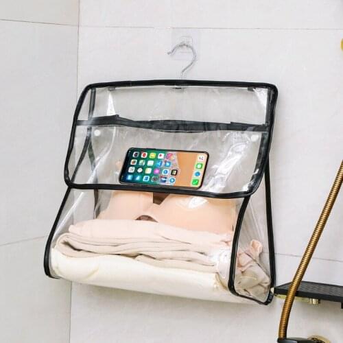 Waterproof Transparent Bathroom Storage Bag For Clohes Phone 2021 New Hanging Hook Shower Bags Home Dormitory Bath Organizer