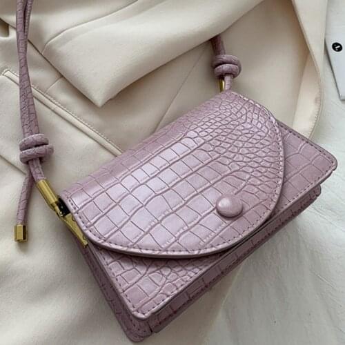 Crocodile Pattern Womens Designer Shoulder Crossbody Bags for Women 2021 Simple PU Leather Solid Color Handbag Messenger Bag