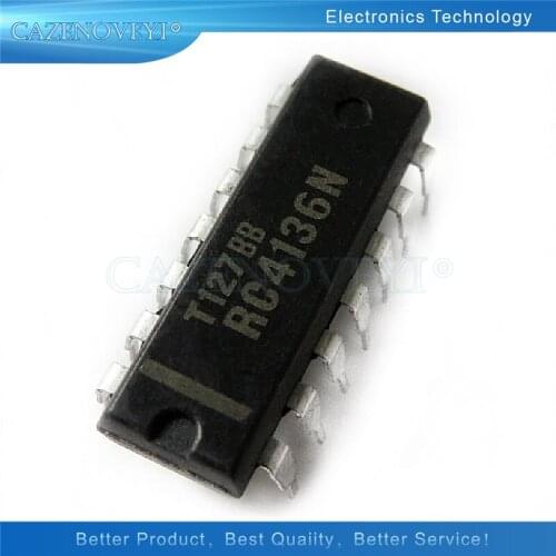 1pcs/lot RC4136N RC4136 XR4136 DIP-14 In Stock