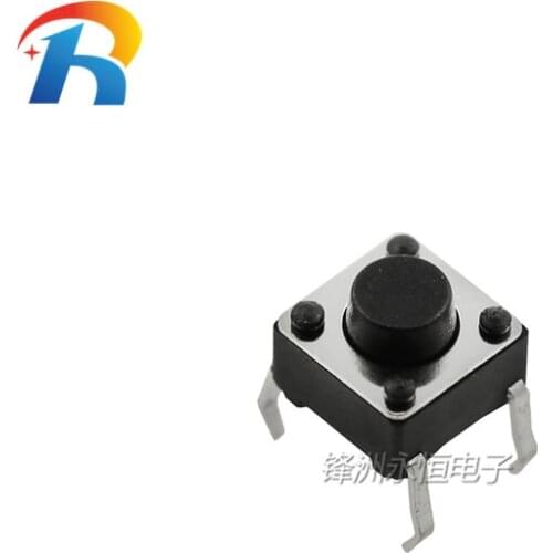 1000PCS NEW 6*6*4.3mm DIP 12V0.5A Push Button Micro Switch 4PIN Tactile Tact Direct Plug-in Self-Reset Interruptor 6x6x4.3MM