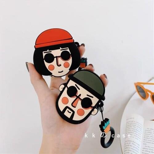 3D Creative Cartoon Couple Case for Airpods 1 2 Protective Sleeve for Airpods Pro Wireless Bluetooth Headset Silicone Soft Shell