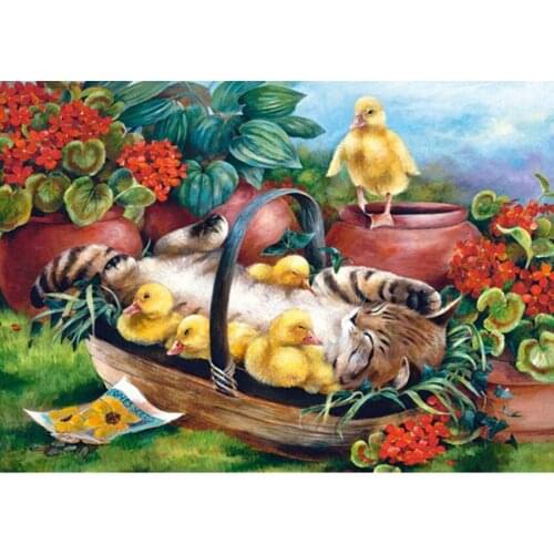 3D Icon Diamond embroidery Cat DIY Diamond Painting Cross Stitch flower Crystal Duck Mosaic Square Drill Decor Paintings