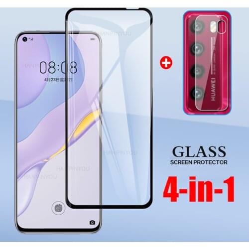 4-In-1 For Huawei nova 7 5G / P40 lite 5G / nova 7 SE Full Cover Tempered Glass For nova7 se Camera Lens Screen Protector Glass