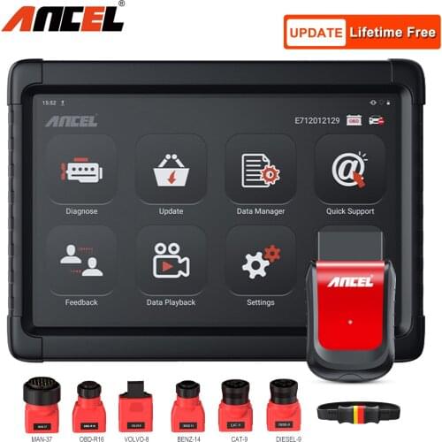 Ancel X6 HD OBD2 Scanner Professional Heavy Duty Truck OBD 2 Diagnostic Tools Full System DPF ABS Reset For Bus Excavator