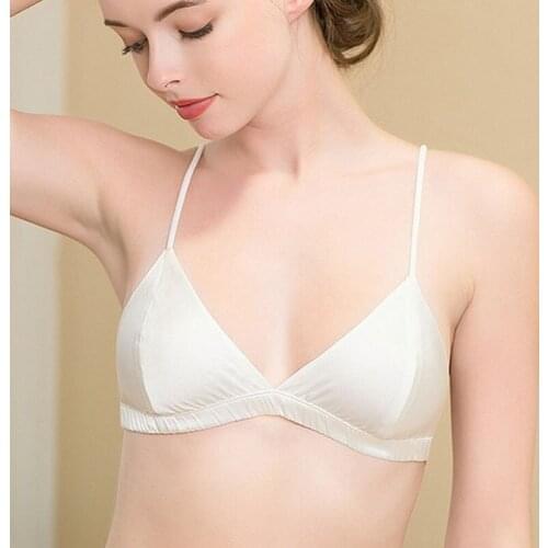 Real Mulberry Silk Bra For Women Wireless Seamless Brassiere Thin Sexy Lingerie Ladies Underwear Push Up Soft Healthy