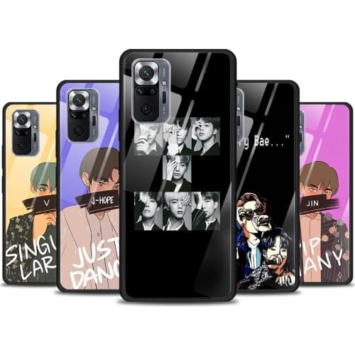 Rap Rm Jimin Jin Suga J Hope V Tempered Glass Cover For Xiaomi Redmi Note 10 10S 9 9T 9S 8T 8 9A 9C 8A 7 Pro Max Phone Case