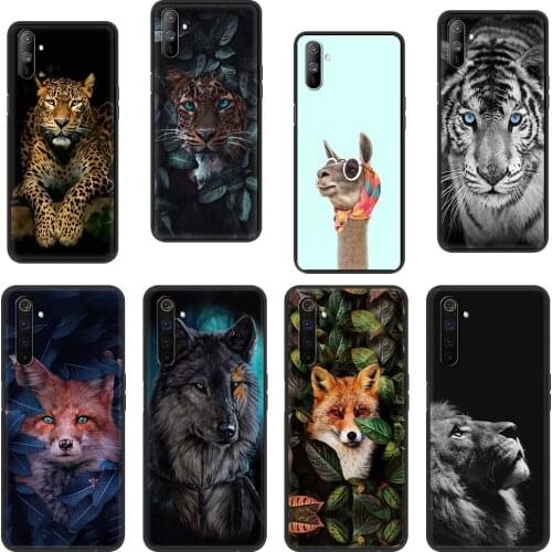 Lion Tiger Wolf Cat Fox Phone Case For Realme C20 C3 6 7 5 Pro XT 7i X50 V15 5G X7 Q2i Q2 Silicone Protective Sleeve Funda Cover