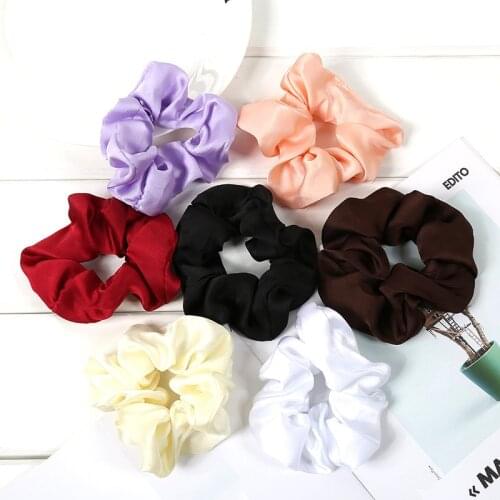 Black and Red Silk like Stretch Scrunchie Hairbands Satin Scrunchie Hair tie Hair Accessories Ponytail Holders Handmade Gifts