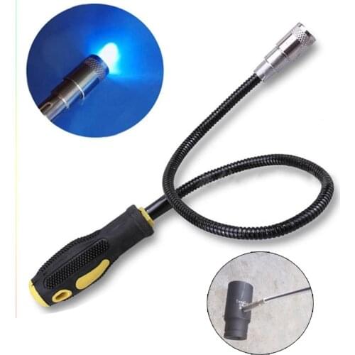 Black Stainless Steel Equipment Universal Suction Bar Portable Hardware Lighted Suction Rod Practical Tools