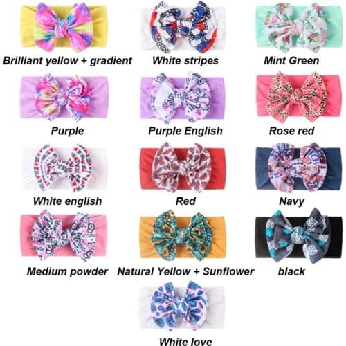 Baby Headband Girls Hair Accessories Set Fashion Childrens Bubble Cloth Printed Baby Headband For 0-6years Kids